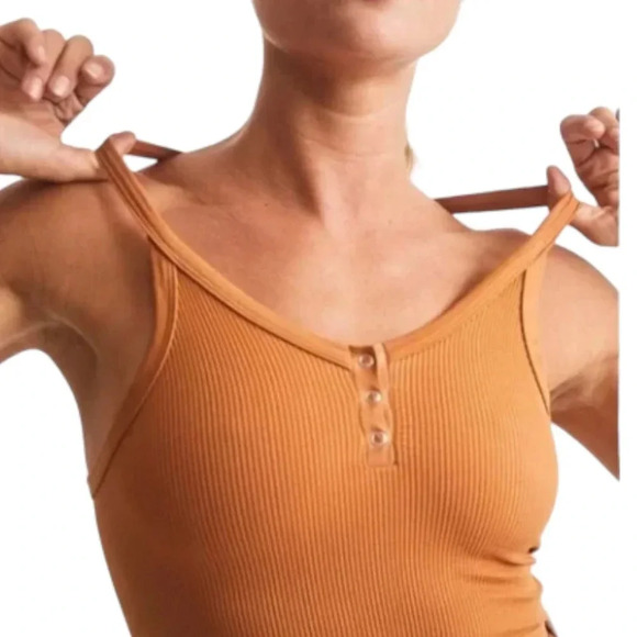 Free People Movement Free Throw Henley - Toasted Coconut - Size L - Picture 3 of 4